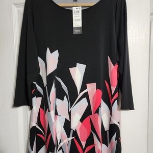 ALFANI Womens Geometric 3 /4 Sleeve Boat Neck Tunic Top  Size: XL